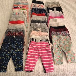 Lot of 0-3 month baby girl pants